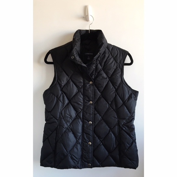 Lands' End Jackets & Blazers - Land's End Black Quilted Down Vest